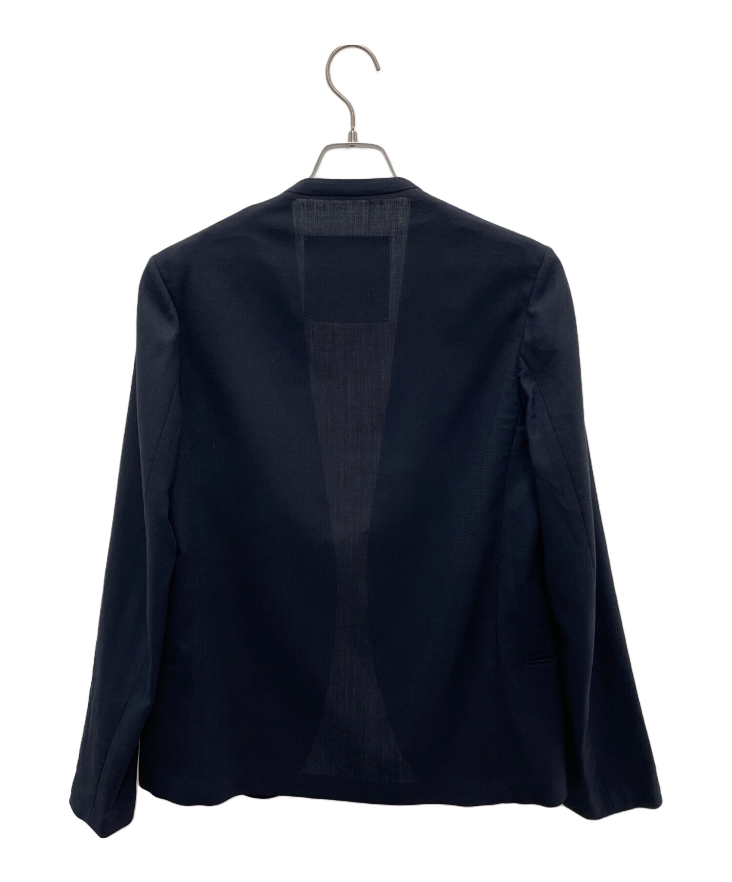 中古・古着通販】ATON (エイトン) ノーカラージャケット ネイビー