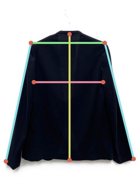 中古・古着通販】ATON (エイトン) ノーカラージャケット ネイビー