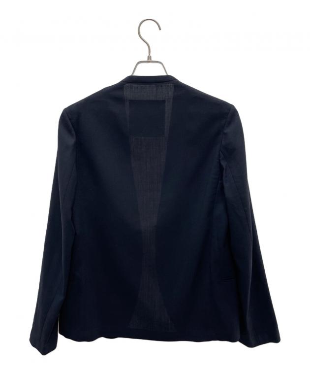 中古・古着通販】ATON (エイトン) ノーカラージャケット ネイビー