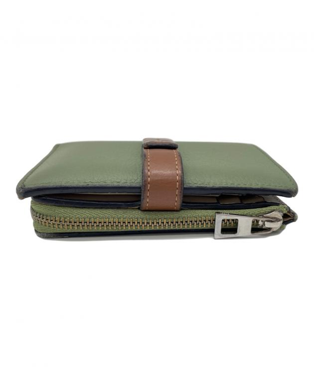 LOEWE ロエベ 財布・ケース  カーキ 【古着】【中古】【送料無料】 中古・古着通販】LOEWE (ロエベ) コンパクト ジップウォレット