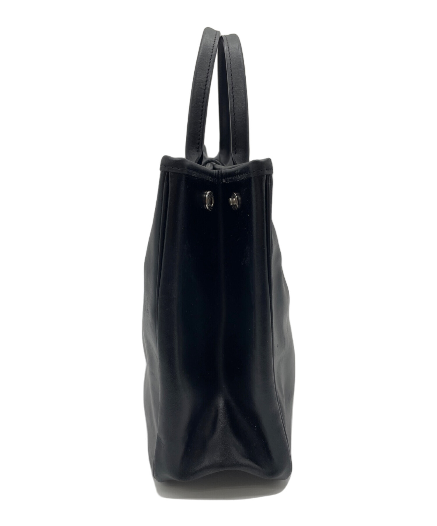 中古・古着通販】LONGCHAMP (ロンシャン) レザートートバッグ ブラック