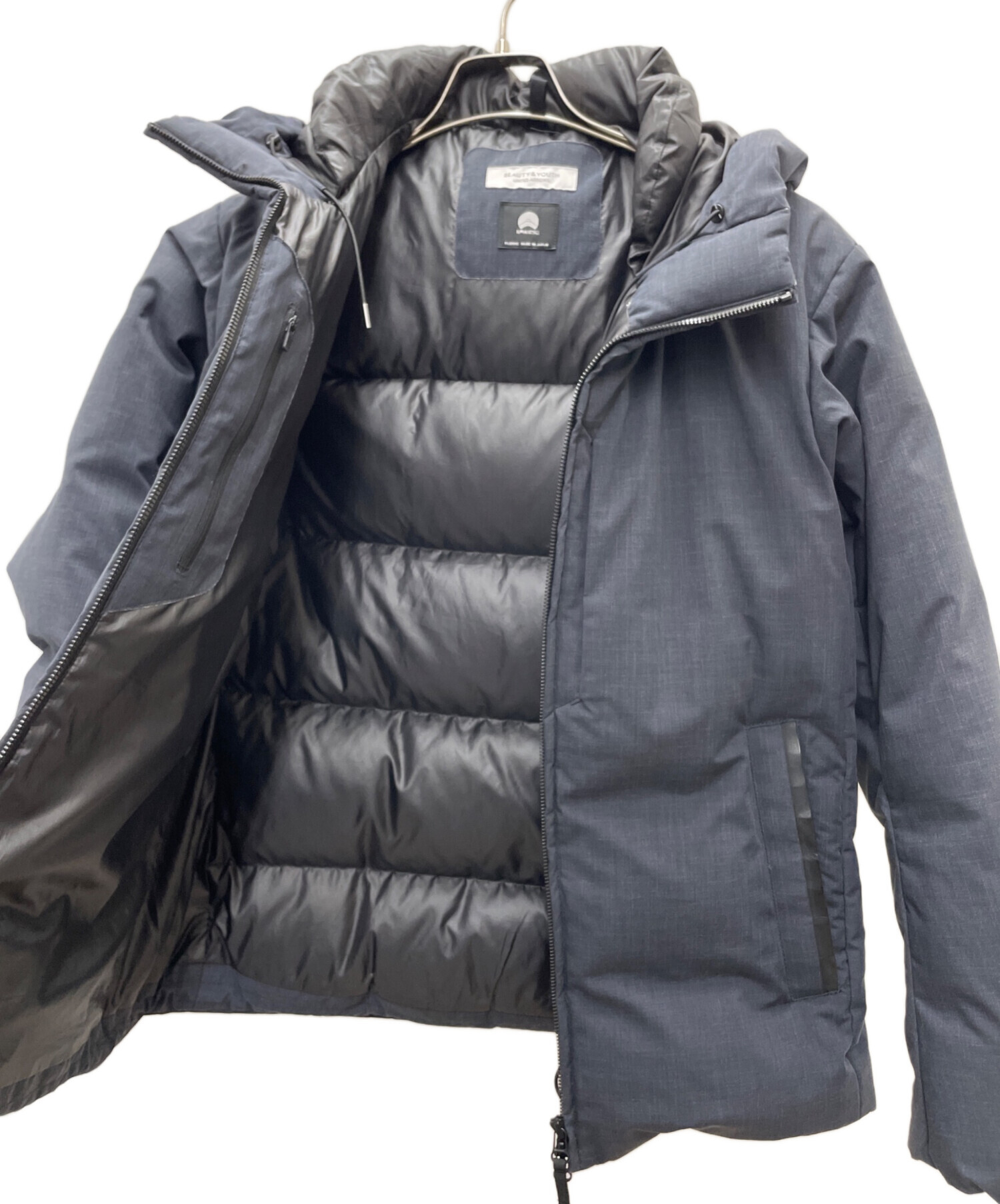 BEAUTY&YOUTH ネイビー ダウンジャケット 中古・古着通販】BEAUTY&YOUTH (ビューティーアンドユース) ダウン