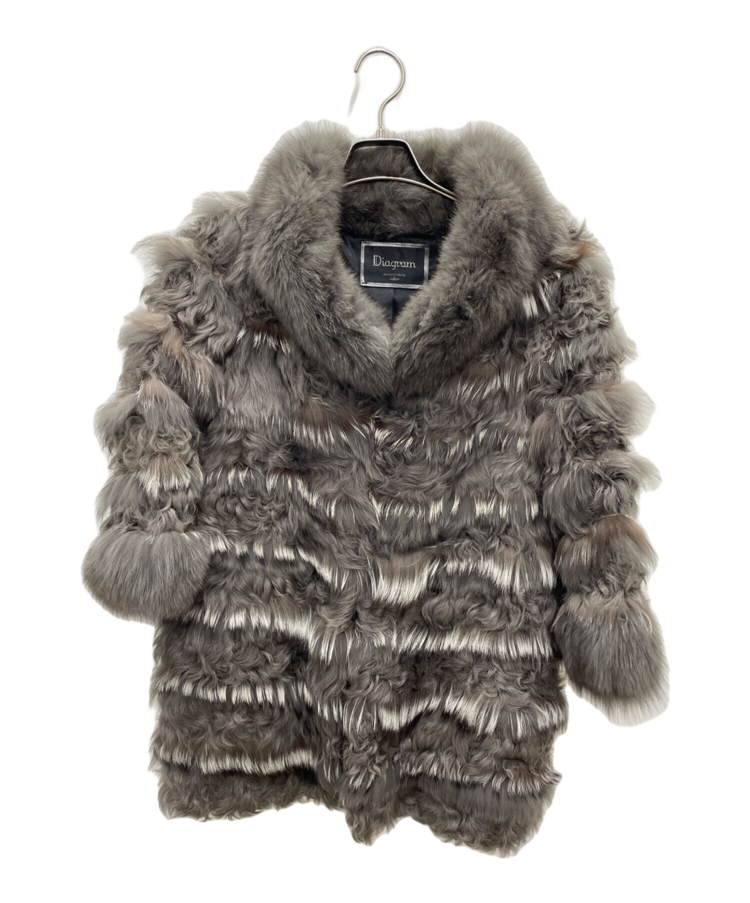 新品未使用サンプルDiagramグレースコンチネンタル ファー付レザージャケット ダイアグラム グレースコンチネンタル ファー付レザージャケット