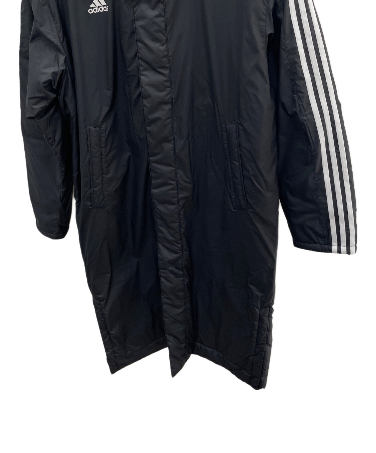 中古・古着通販】adidas (アディダス) ベンチコート ブラック サイズ