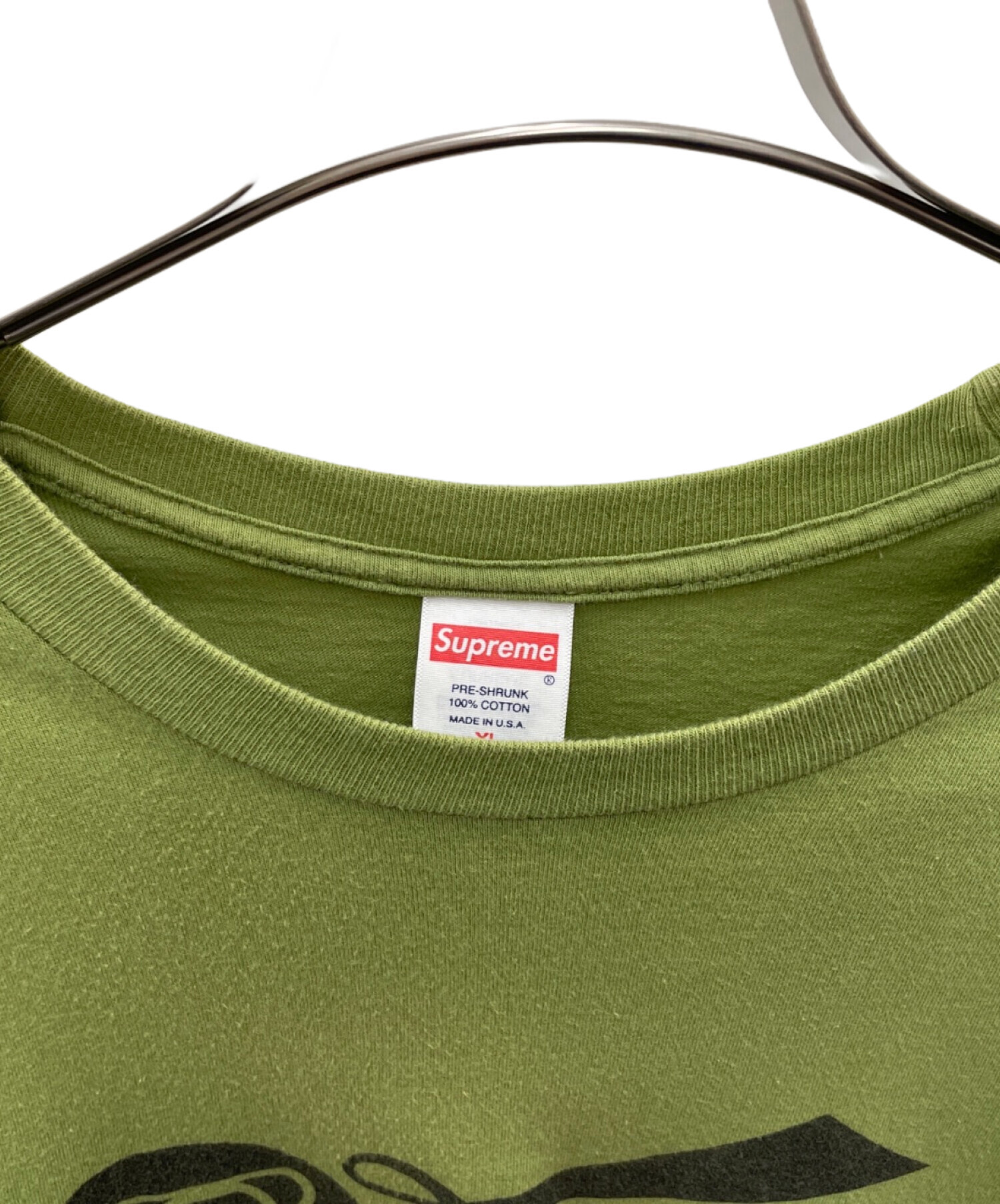 Supreme カーキ　Tシャツ　リキッドロゴ 希少カラー】カーキ 古着 ビンテージ supreme ロングT シャツ 古着