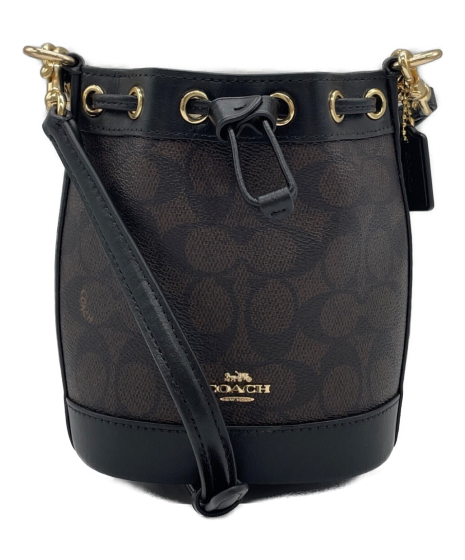 中古・古着通販】COACH (コーチ) ショルダーバッグ ブラウン×ブラック