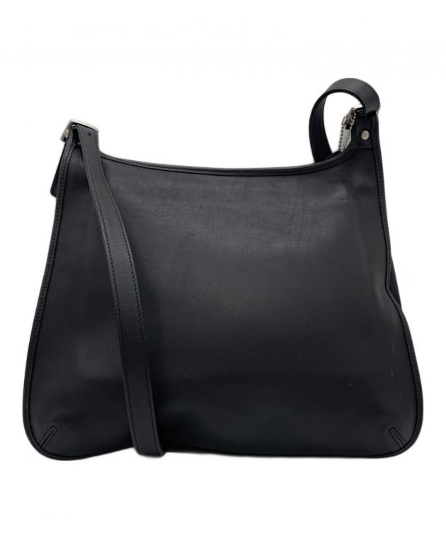 【お取り引き中】美品◆COACH◆/オプアートワンショルダーバッグ/ブラックレザー 中古・古着通販】COACH (コーチ) レザーショルダーバッグ ブラック