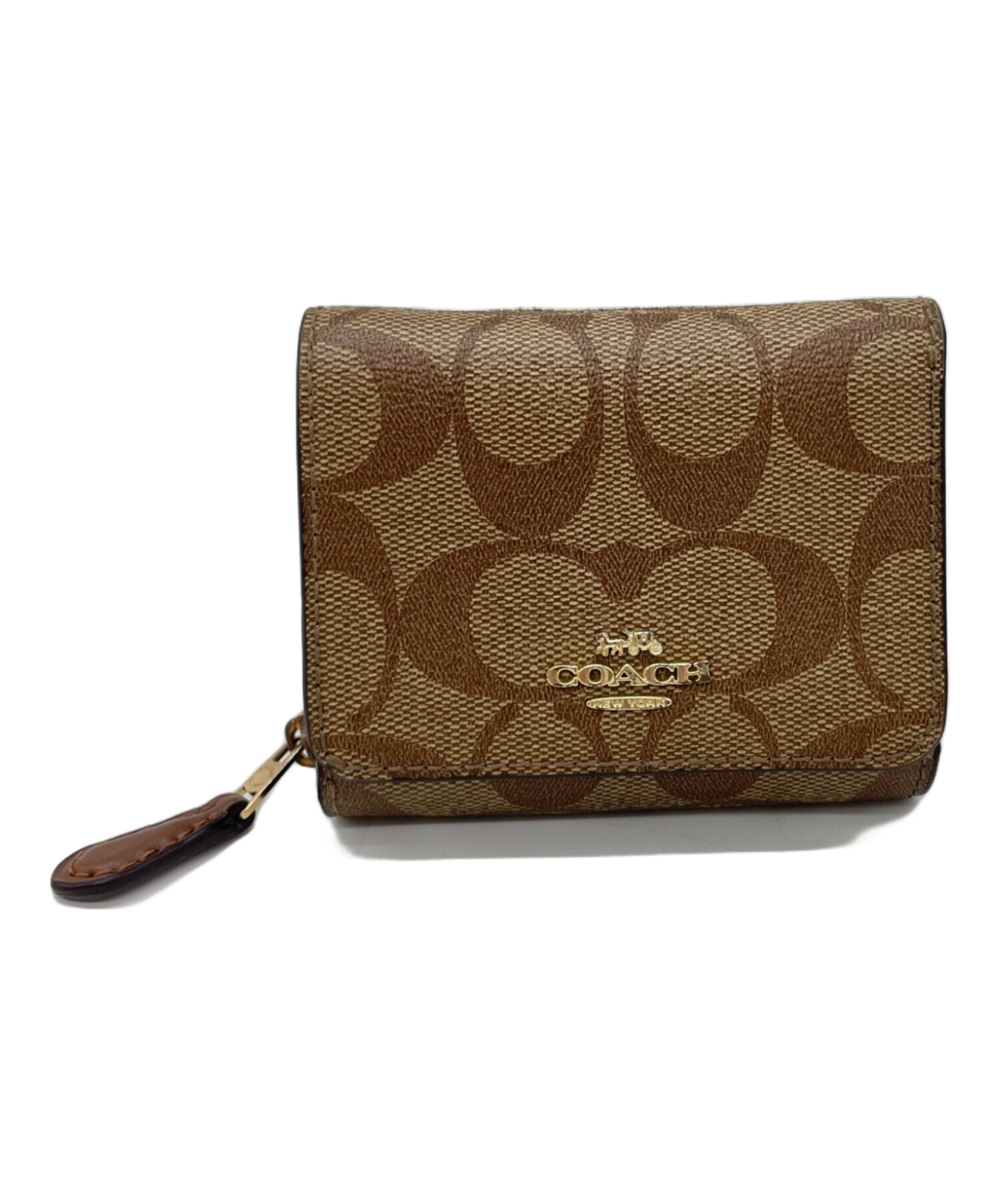 中古・古着通販】COACH (コーチ) 3つ折り財布 ブラウン｜ブランド