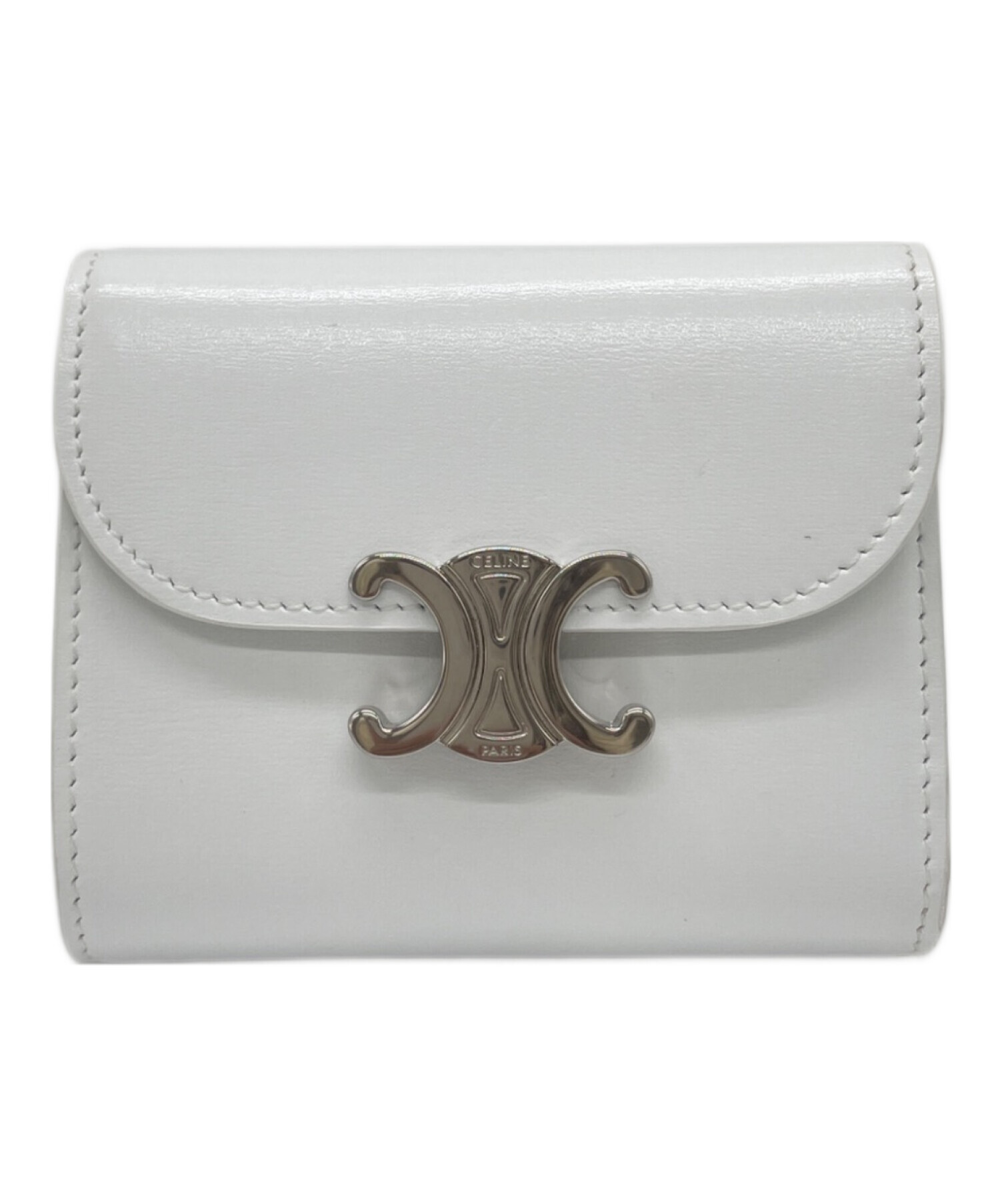 中古・古着通販】CELINE (セリーヌ) 3つ折り財布 ホワイト｜ブランド