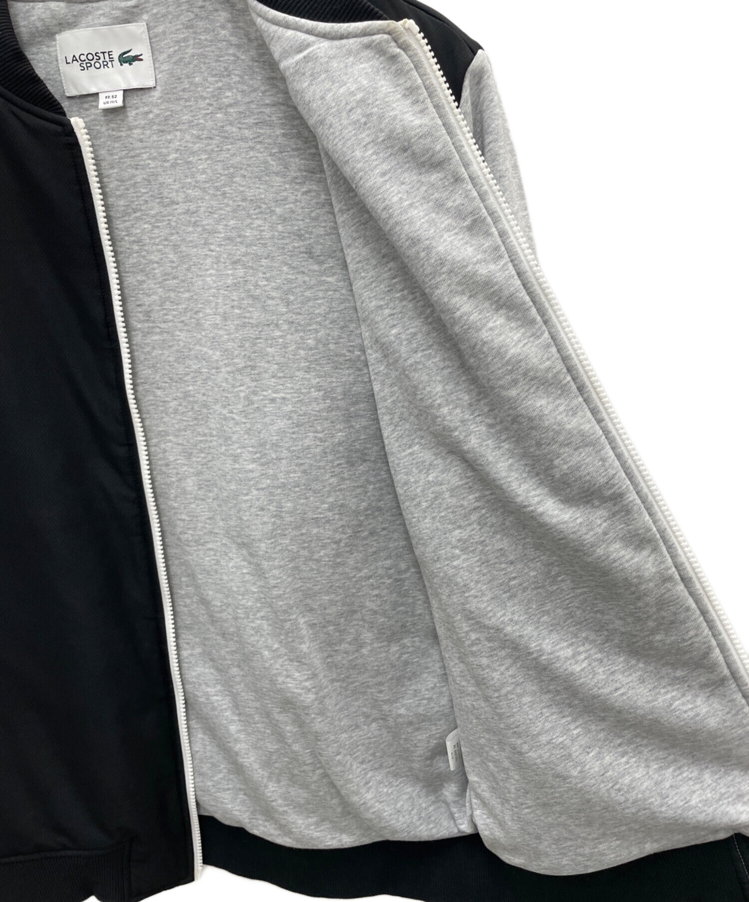フ*】様 LACOSTE ジャケット ブラック グレー US XL 中古・古着通販】LACOSTE (ラコステ) ジップジャケット ブラック
