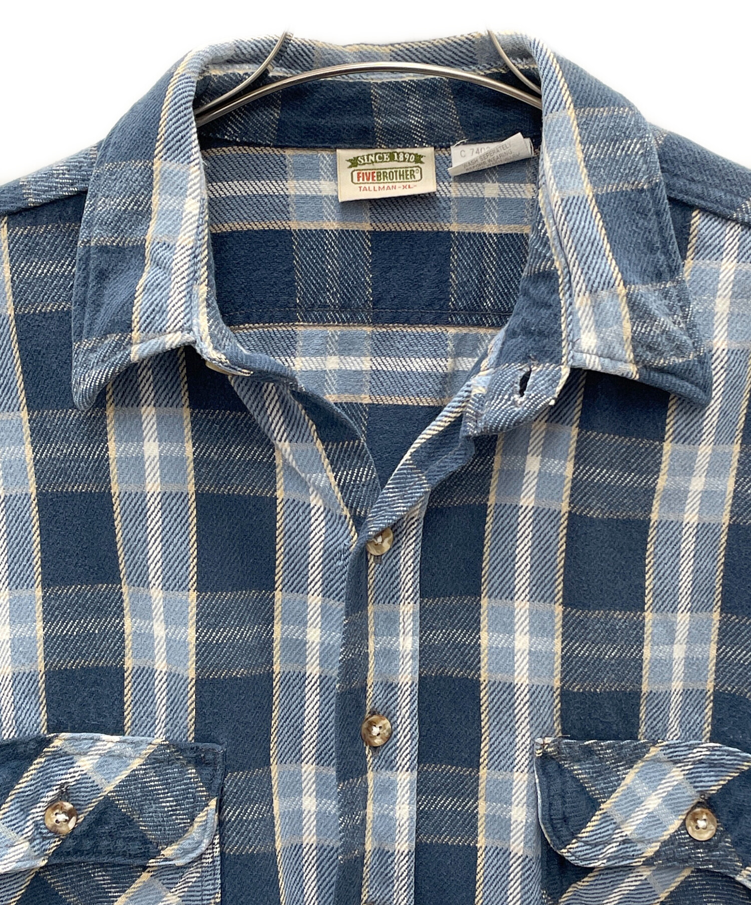 中古・古着通販】FIVE BROTHER (ファイブブラザー) 長袖シャツ ブルー