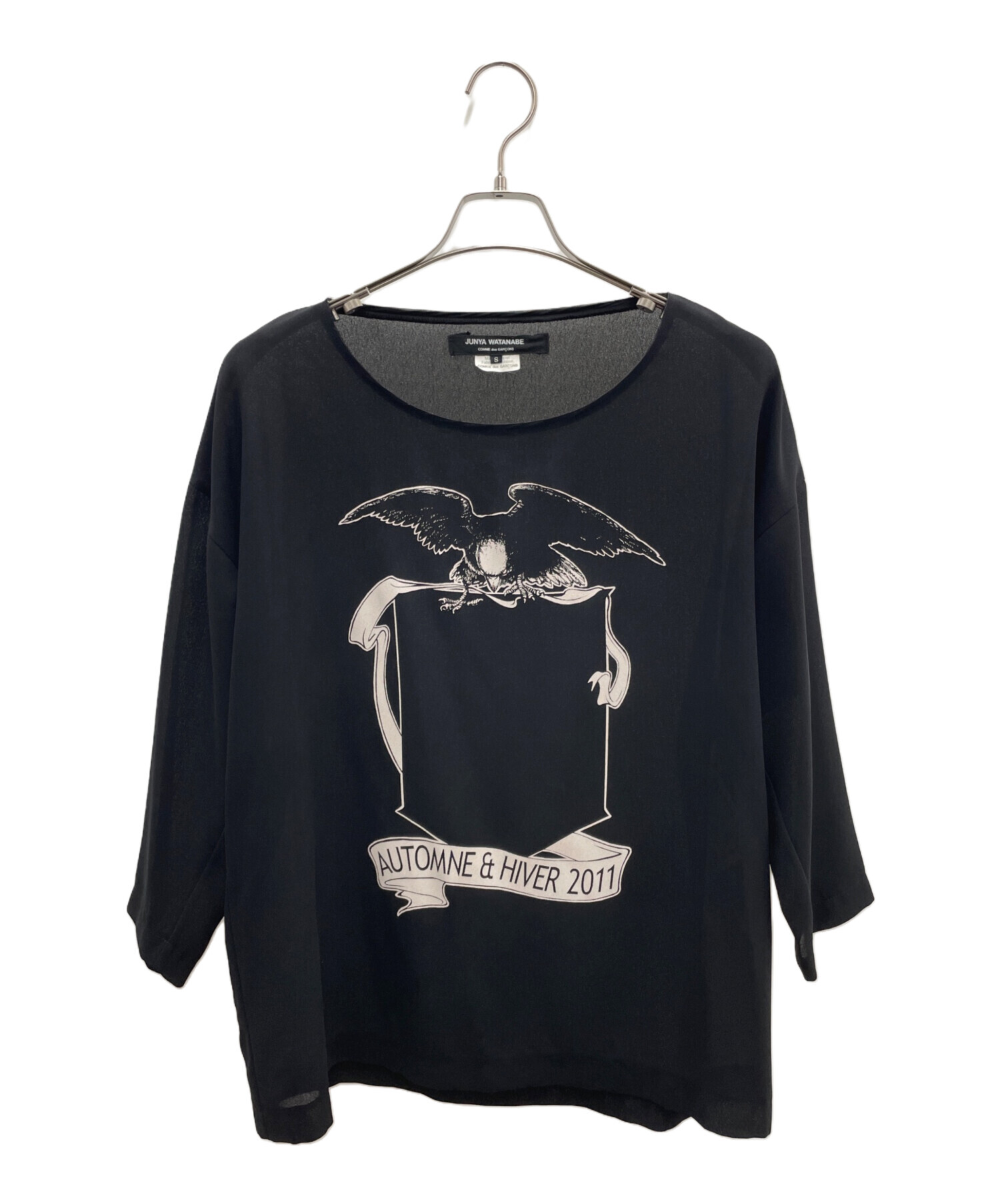 JUNYA WATANABE ジュンヤワタナベ Tシャツ・カットソー S 黒 【古着】【中古】【送料無料】 JUNYA WATANABE（ジュンヤワタナベ）Tシャツ・カットソー 黒 サイズ:L