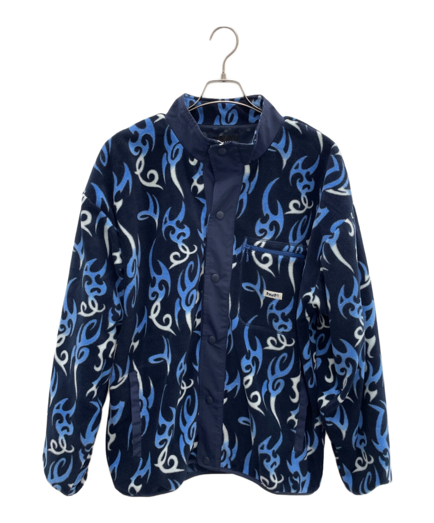 中古・古着通販】HUF (ハフ) フリースジャケット ブルー サイズ:L 