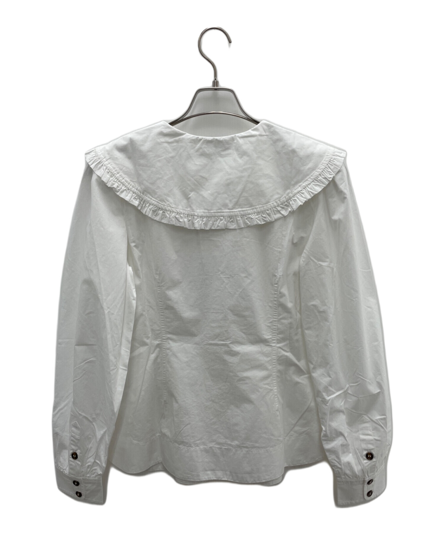 中古・古着通販】GANNI (ガニー) 長袖ブラウス ホワイト サイズ:40