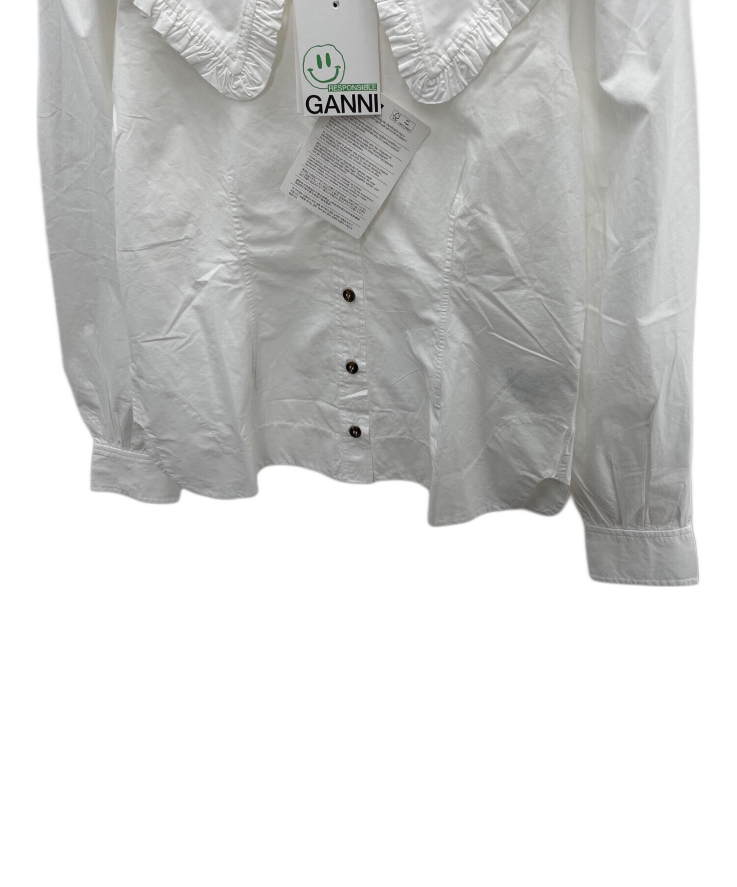 中古・古着通販】GANNI (ガニー) 長袖ブラウス ホワイト サイズ:40