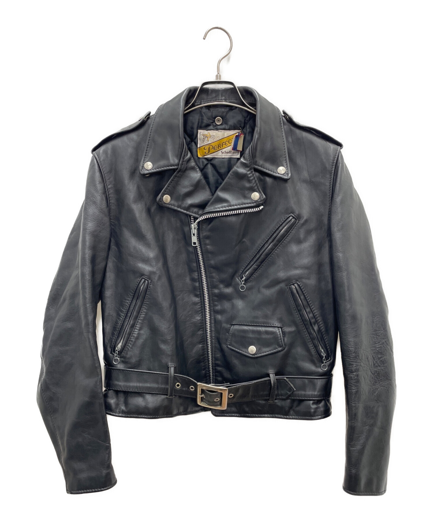 ショット ライダース 40 中古・古着通販】Schott (ショット) レザーライダースジャケット