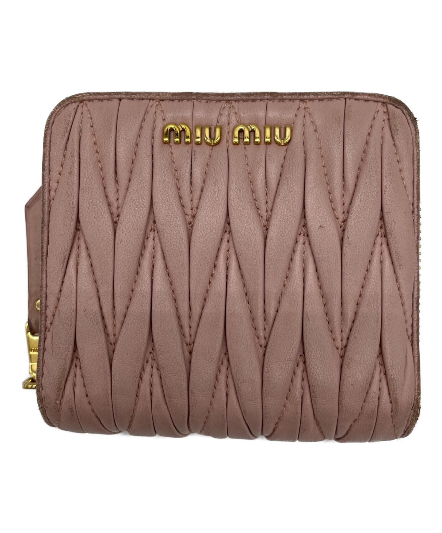 中古・古着通販】MIU MIU (ミュウミュウ) 2つ折り財布 ピンク 