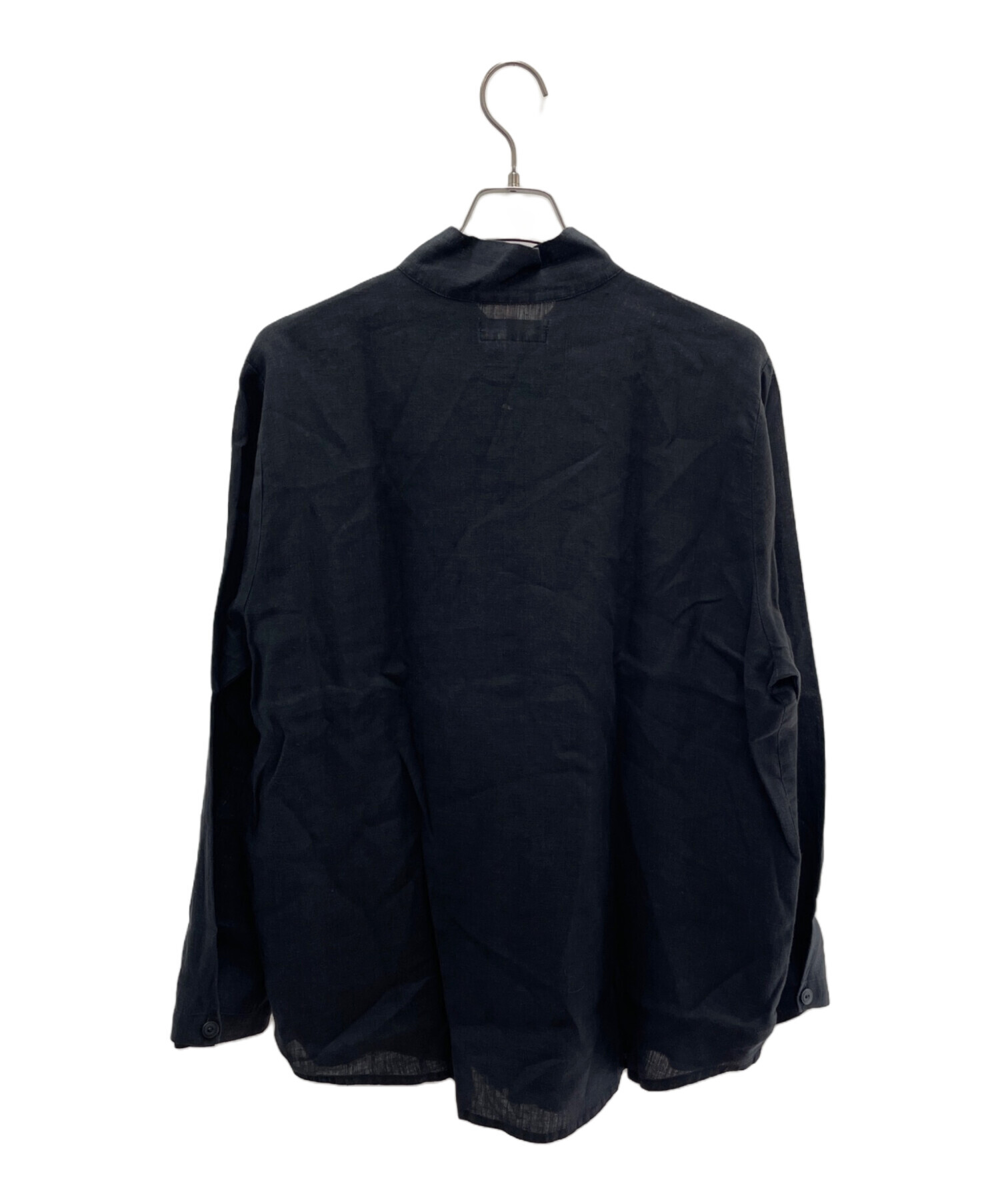 中古・古着通販】FLAX (フラックス) 長袖シャツ ブラック サイズ:M 