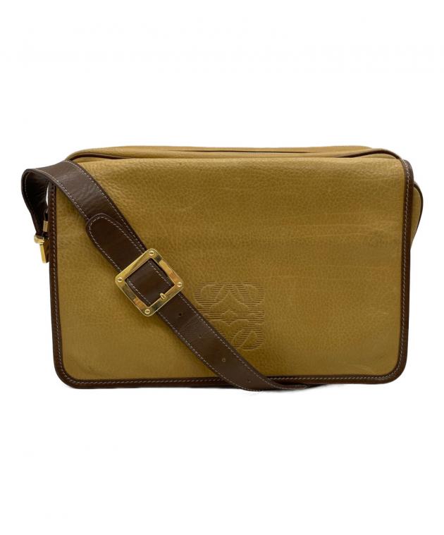 LOEWE ブラウンレザーショルダーバッグ 中古・古着通販】LOEWE (ロエベ) ショルダーバッグ ブラウン｜ブランド