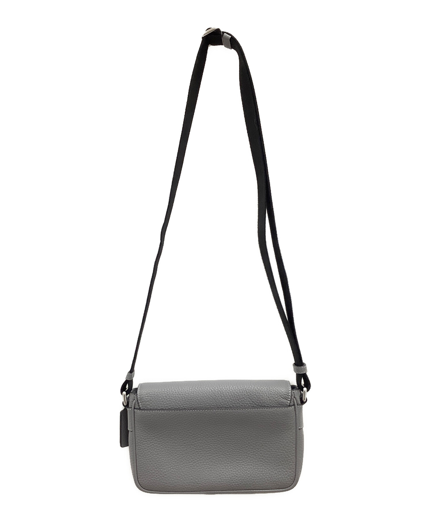 【極美品】COACH コーチ ボディバッグ レザー PVC グレー クロスボディ 中古・古着通販】COACH (コーチ) フラップ クロスボディ バッグ グレー