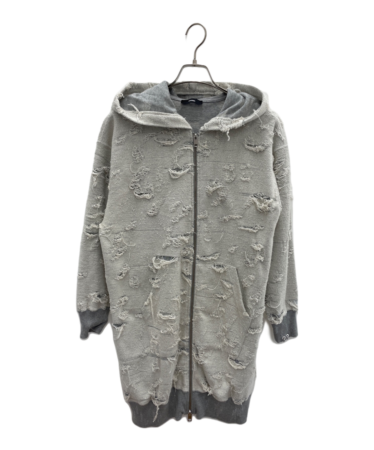 中古・古着通販】DIESEL (ディーゼル) ダメージ加工ジップパーカー