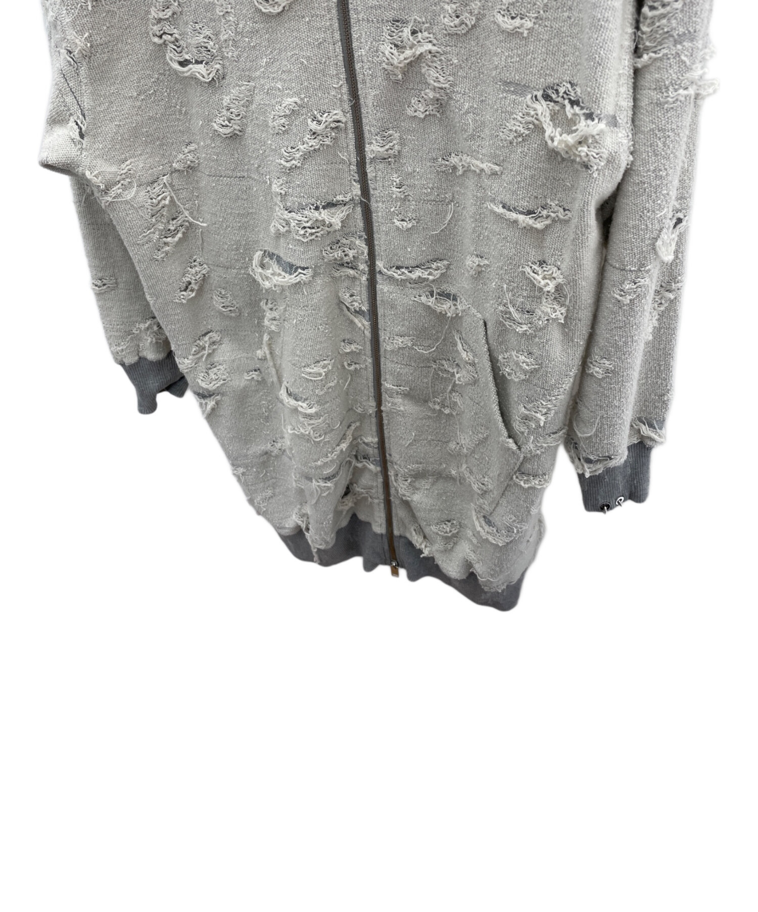 中古・古着通販】DIESEL (ディーゼル) ダメージ加工ジップパーカー