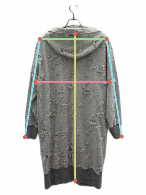 中古・古着通販】DIESEL (ディーゼル) ダメージ加工ジップパーカー