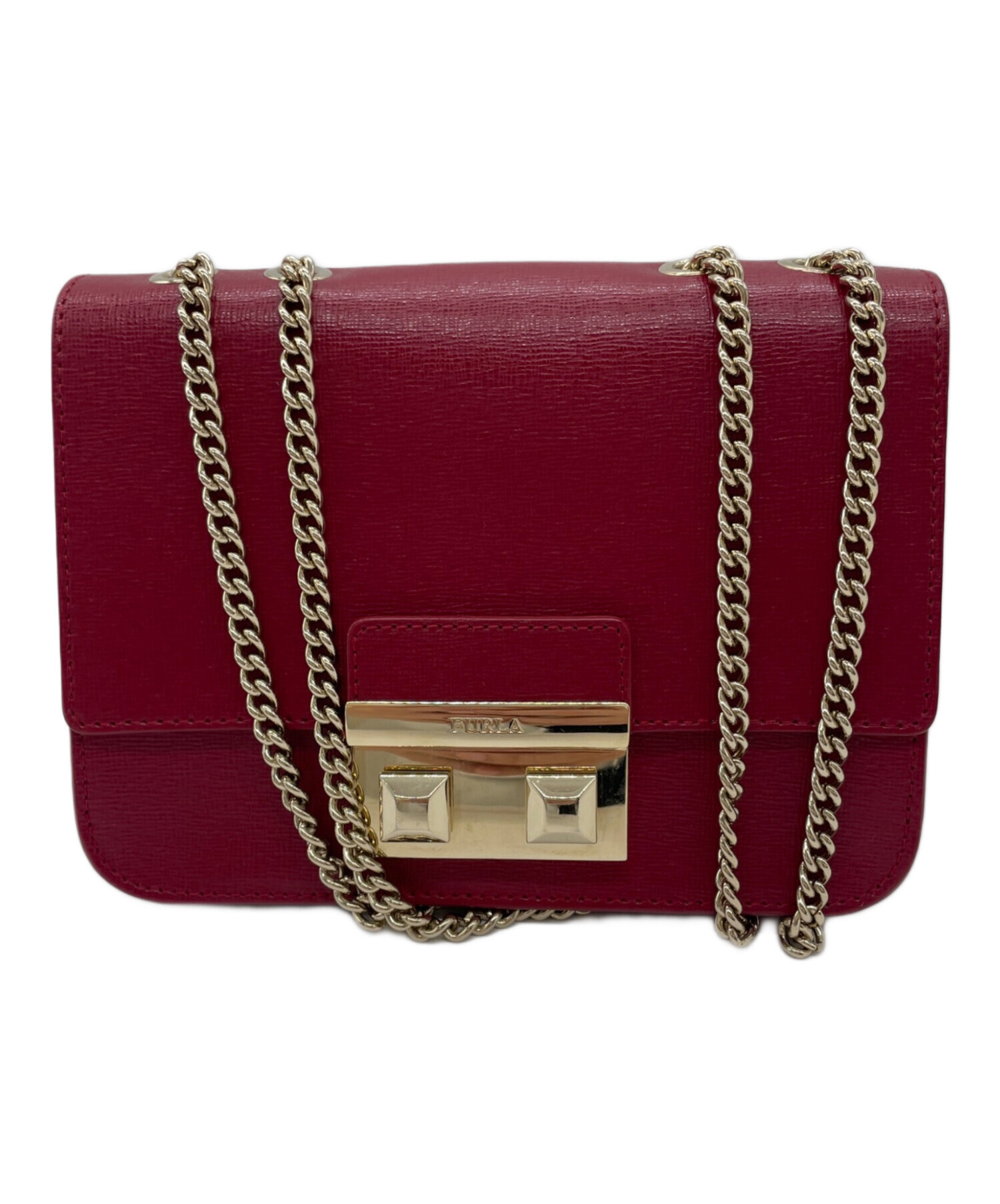 中古・古着通販】FURLA (フルラ) チェーンショルダーバッグ ローズ