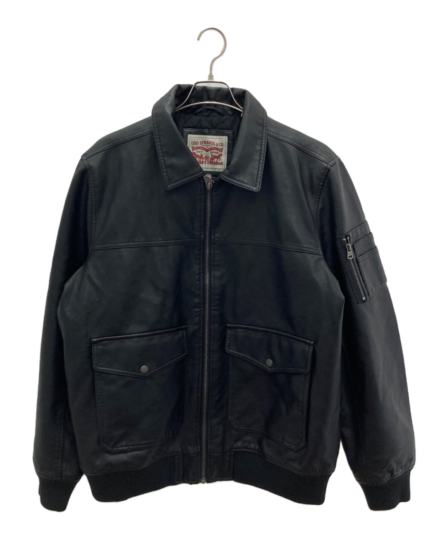 【LEVI’S】 合成皮革ジャケット XL MA-1スタイルエコレザージャケット 中古・古着通販】LEVI'S (リーバイス) MA-1スタイルエコレザー