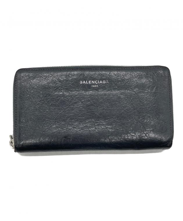 BALENCIAGA 長財布 ラウンドファスナー ブラック新品未使用 中古・古着通販】BALENCIAGA (バレンシアガ) ラウンドファスナー長財布