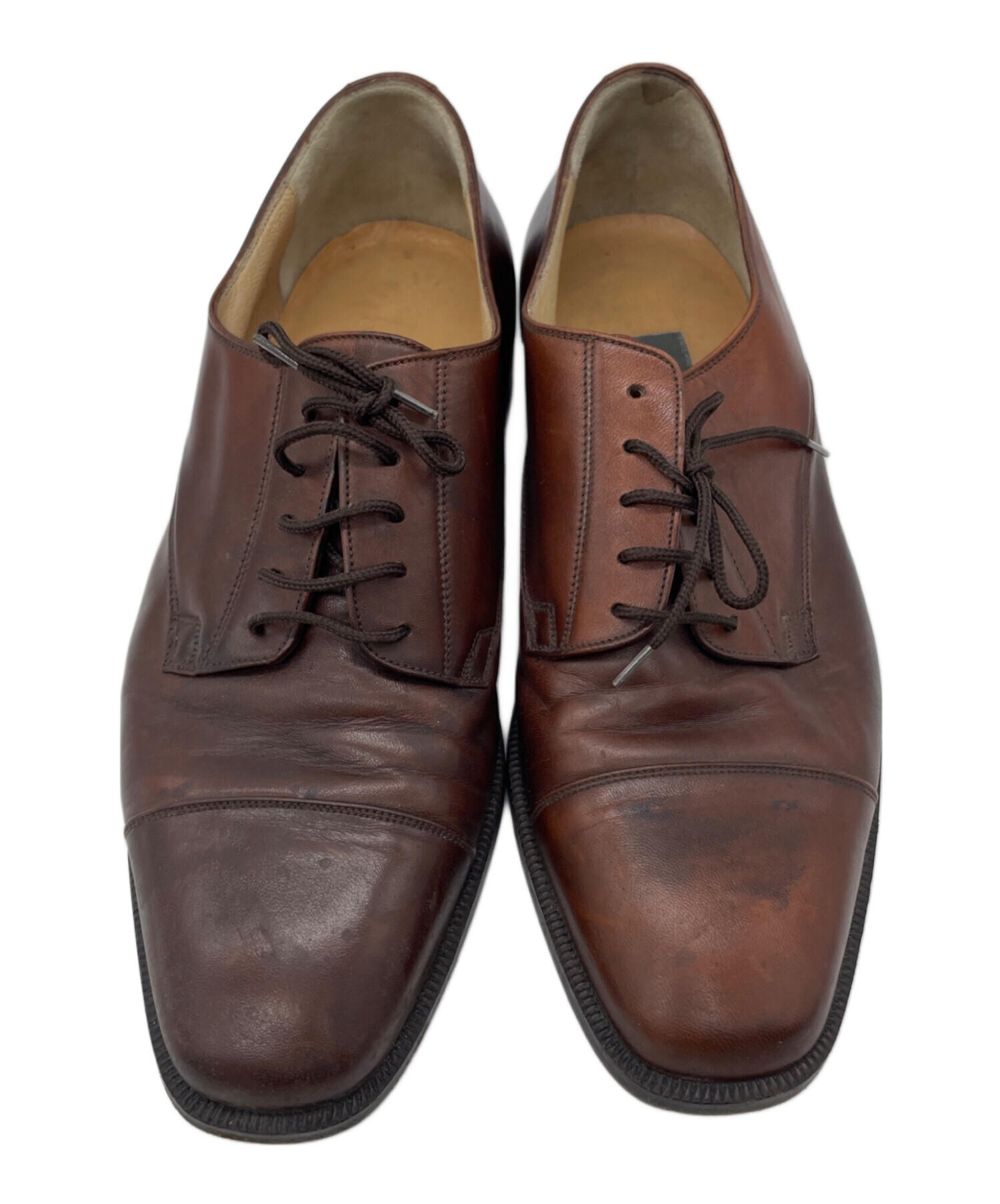 未使用|バリー|Uチップ|レザー|6.5|茶|i1957 中古・古着通販】BALLY (バリー) レザーシューズ ブラウン サイズ:M