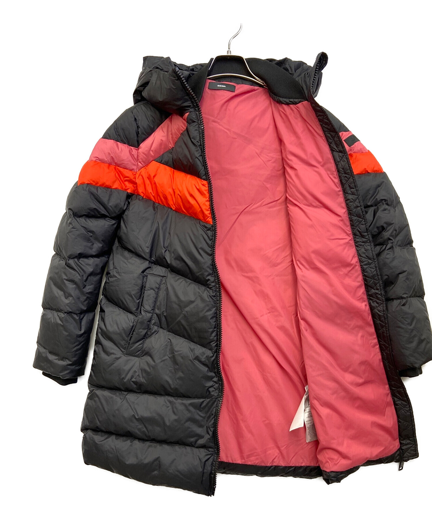 中古・古着通販】DIESEL (ディーゼル) 切替配色ダウンコート ブラック