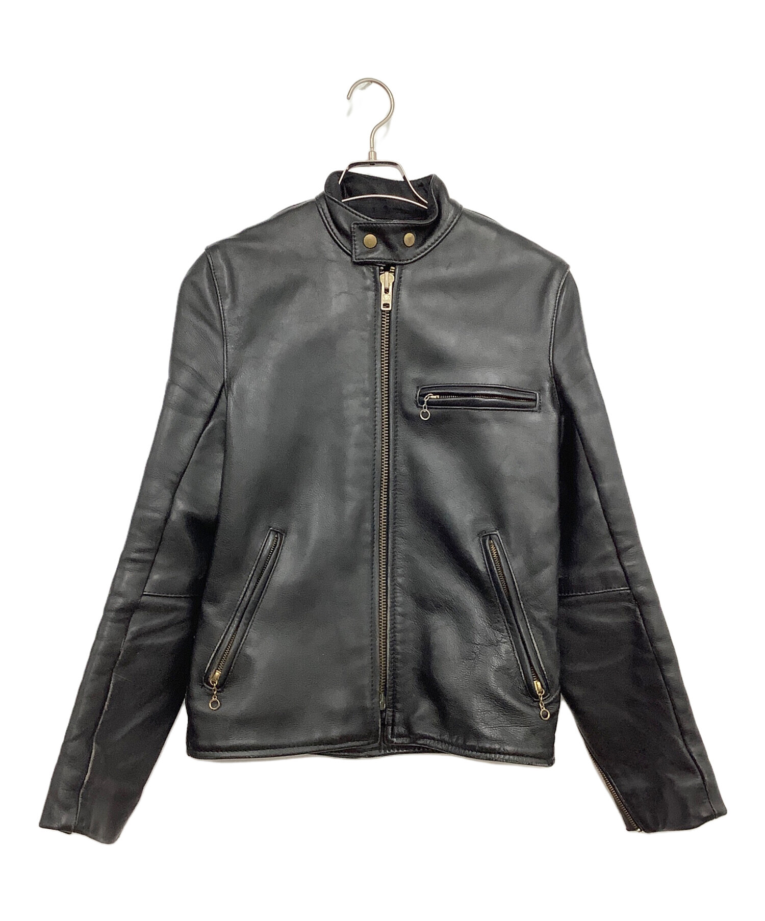 中古・古着通販】VANSON (バンソン) レザージャケット ブラック サイズ 