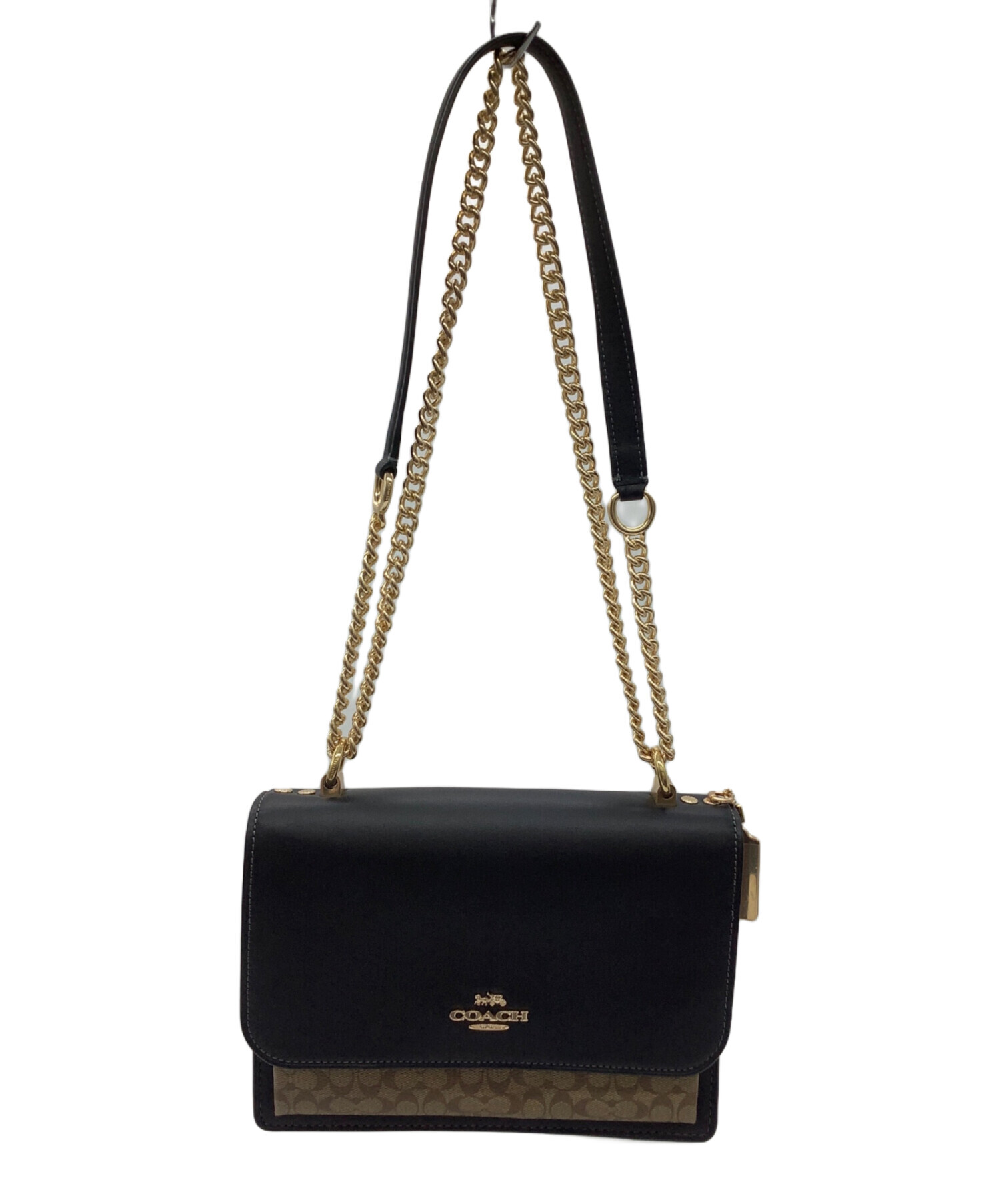 中古・古着通販】COACH (コーチ) ショルダーバッグ ブラック×ブラウン 