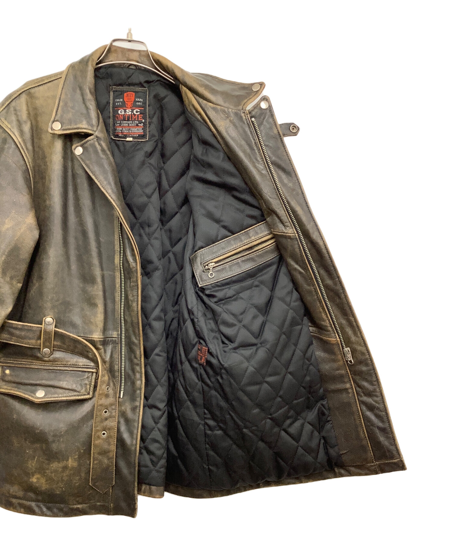 中古・古着通販】G.S.C (ジーエスシー) レザーライダースジャケット