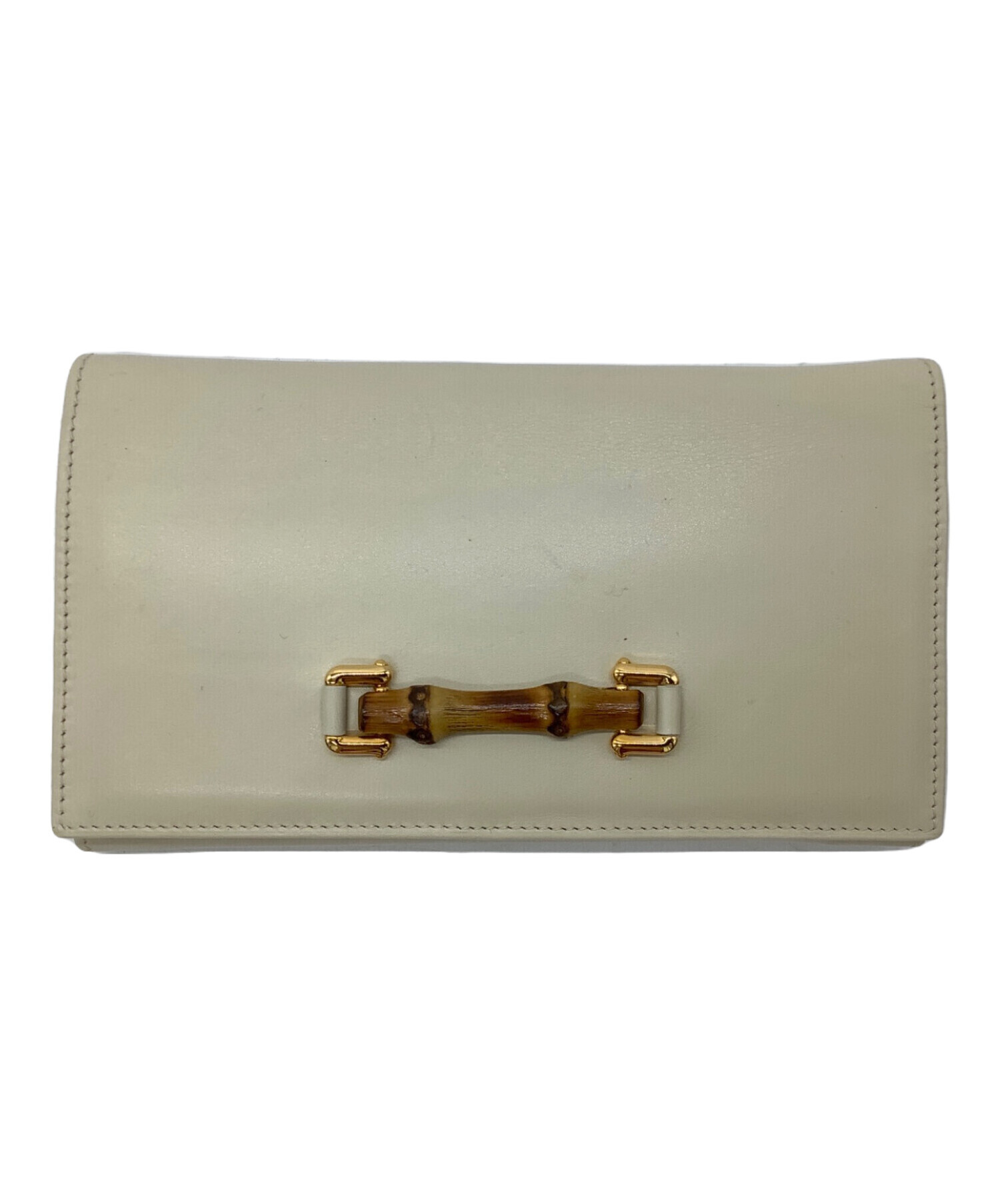 中古・古着通販】GUCCI (グッチ) バンブー長財布 ホワイト｜ブランド