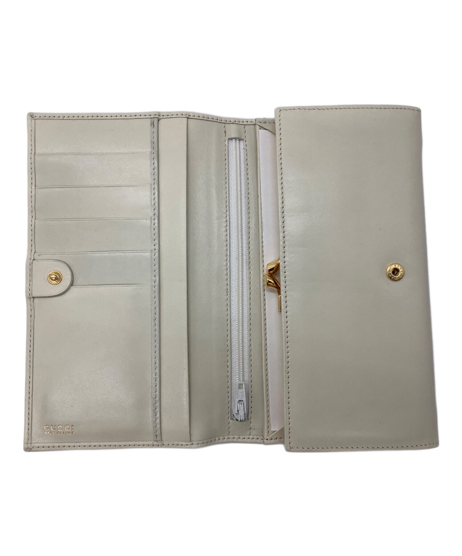 中古・古着通販】GUCCI (グッチ) バンブー長財布 ホワイト｜ブランド