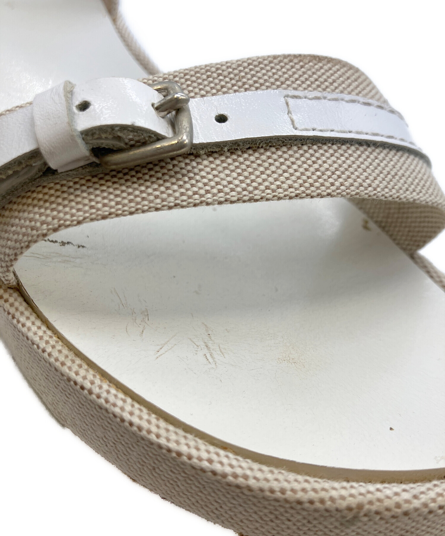中古・古着通販】HERMES (エルメス) サンダル ホワイト×ベージュ 中古・古着通販】HERMES (エルメス) サンダル ホワイト×ベージュ