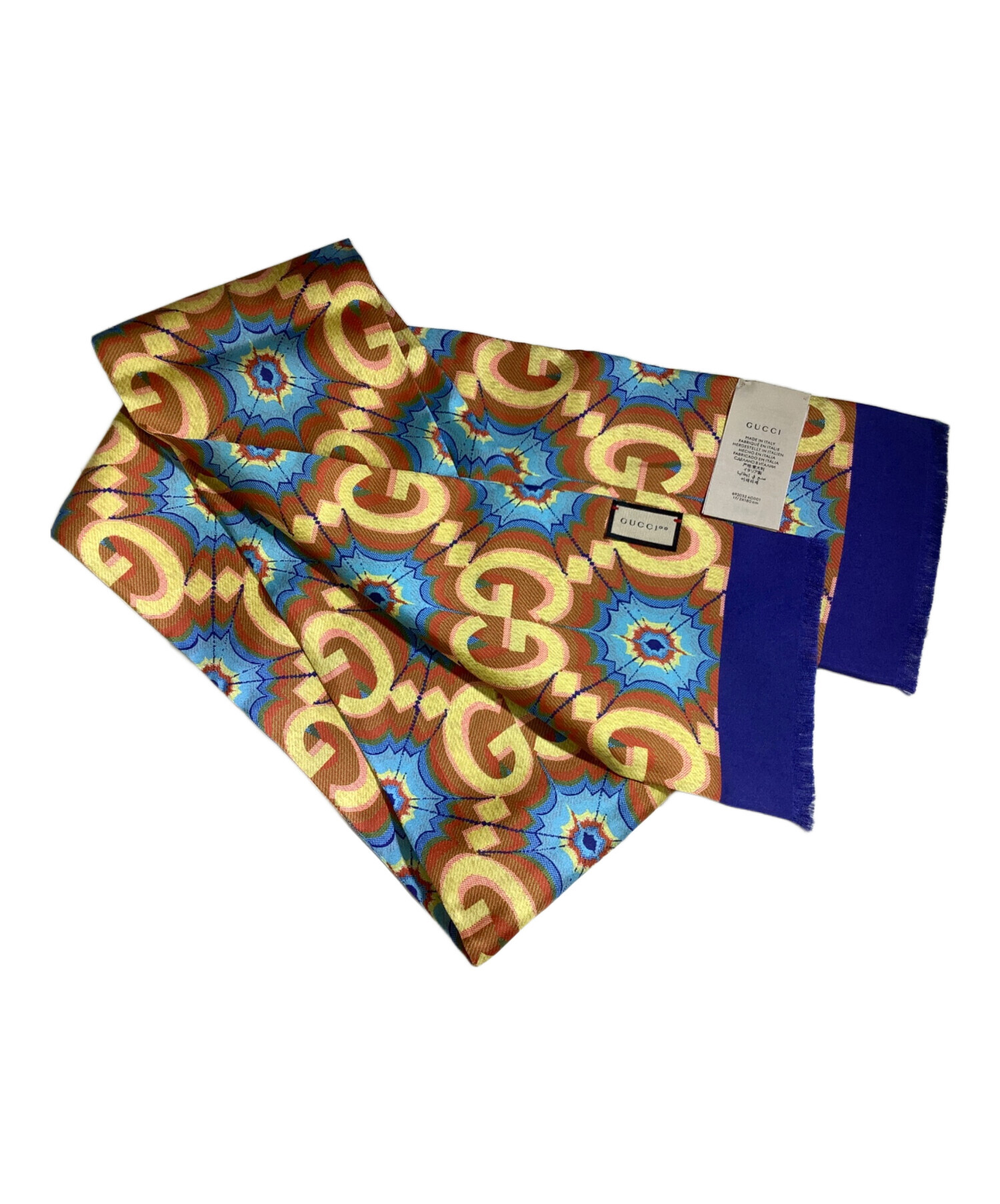 最終価格！【新品・未使用】グッチ　GUCCI イタリア製シルクスカーフ 中古・古着通販】GUCCI (グッチ) シルクスカーフ ブラウン｜ブランド