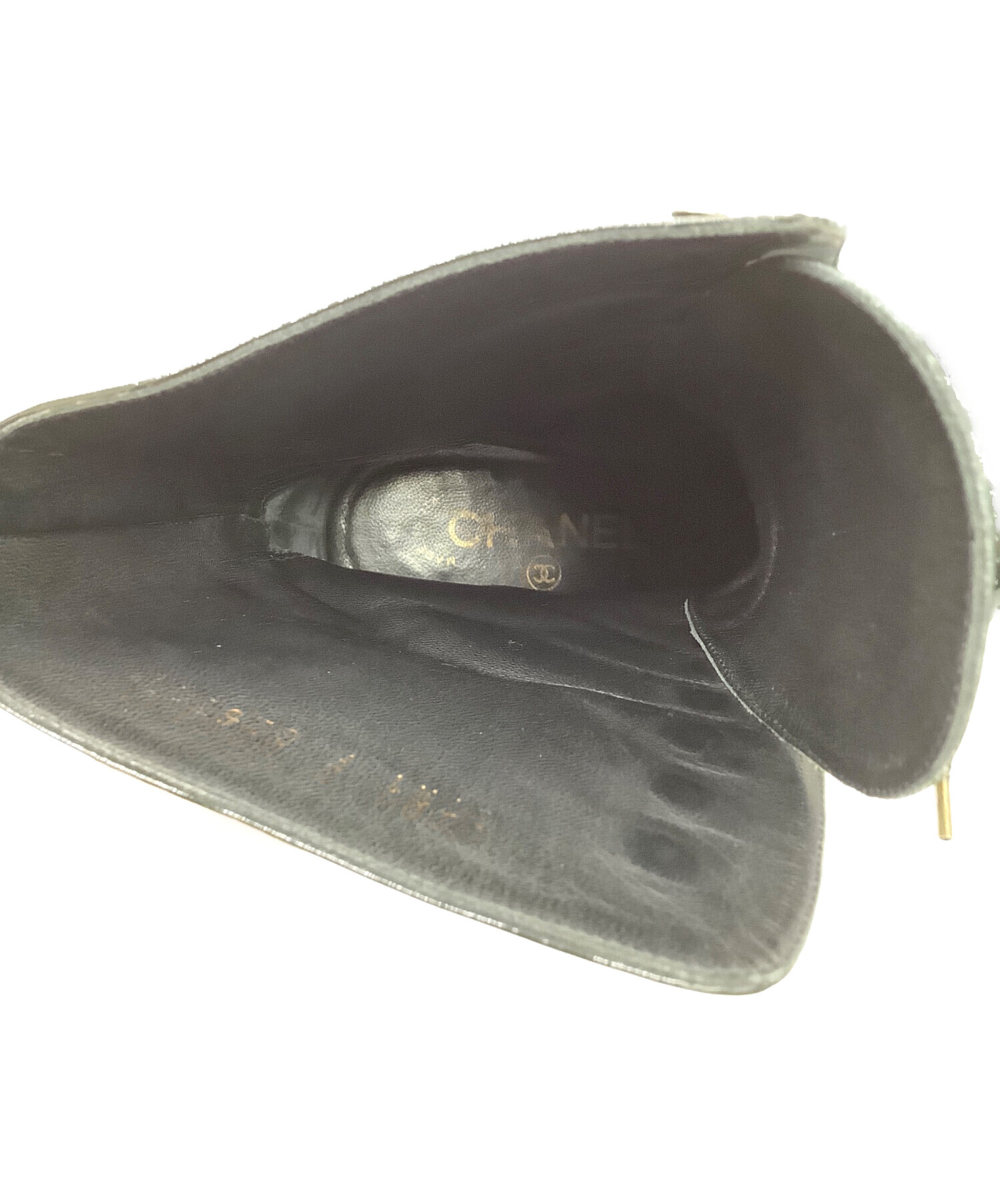 中古・古着通販】CHANEL (シャネル) エナメルブーツ ブラック サイズ