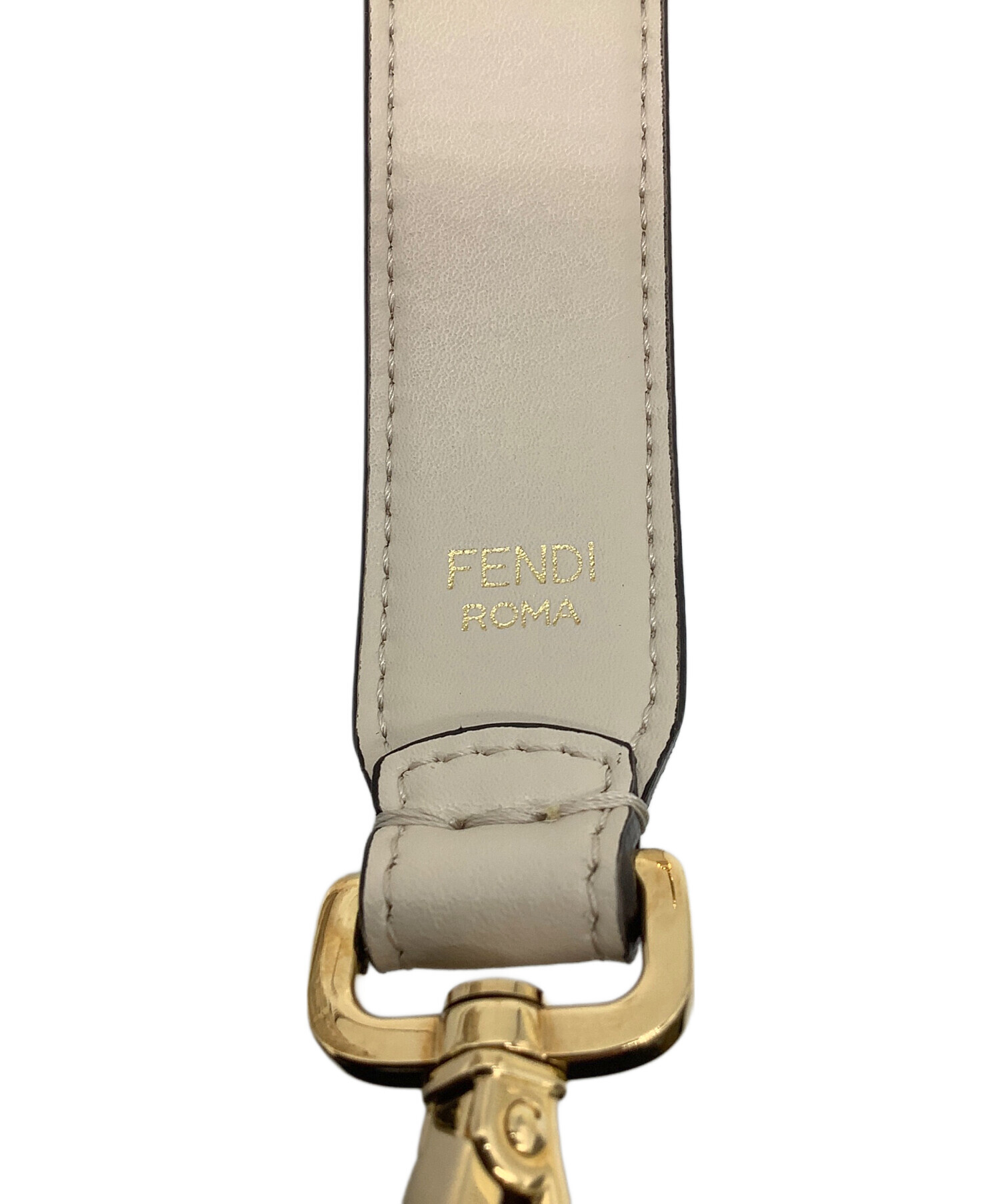 FENDI 巾着　ポーチ　ショルダーバッグ 中古・古着通販】FENDI (フェンディ) 巾着ショルダーバッグ ホワイト