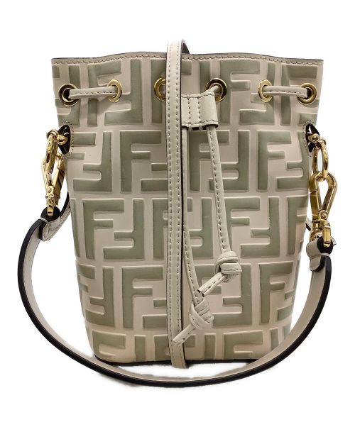 FENDI 巾着　ポーチ　ショルダーバッグ 中古・古着通販】FENDI (フェンディ) 巾着ショルダーバッグ ホワイト