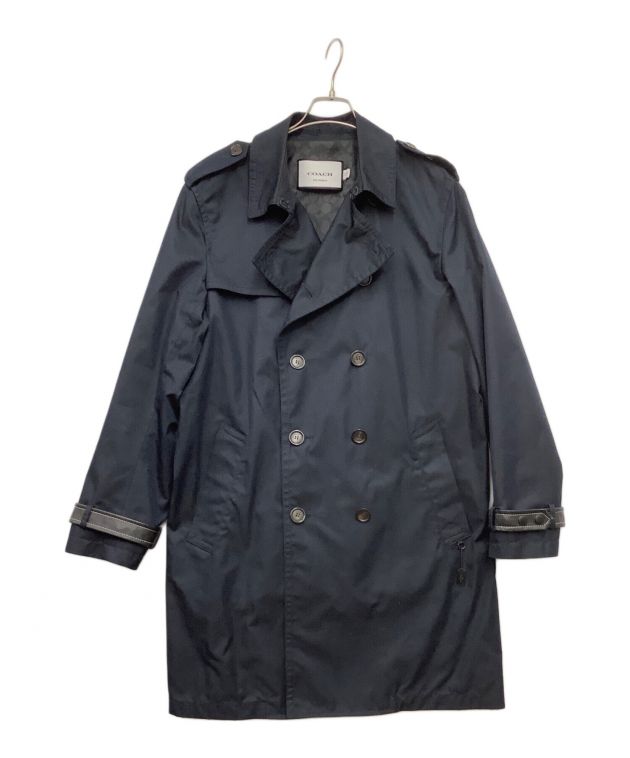 底値　COACH　コーチ　トレンチコート　未使用品 中古・古着通販】COACH (コーチ) トレンチコート ネイビー サイズ:L