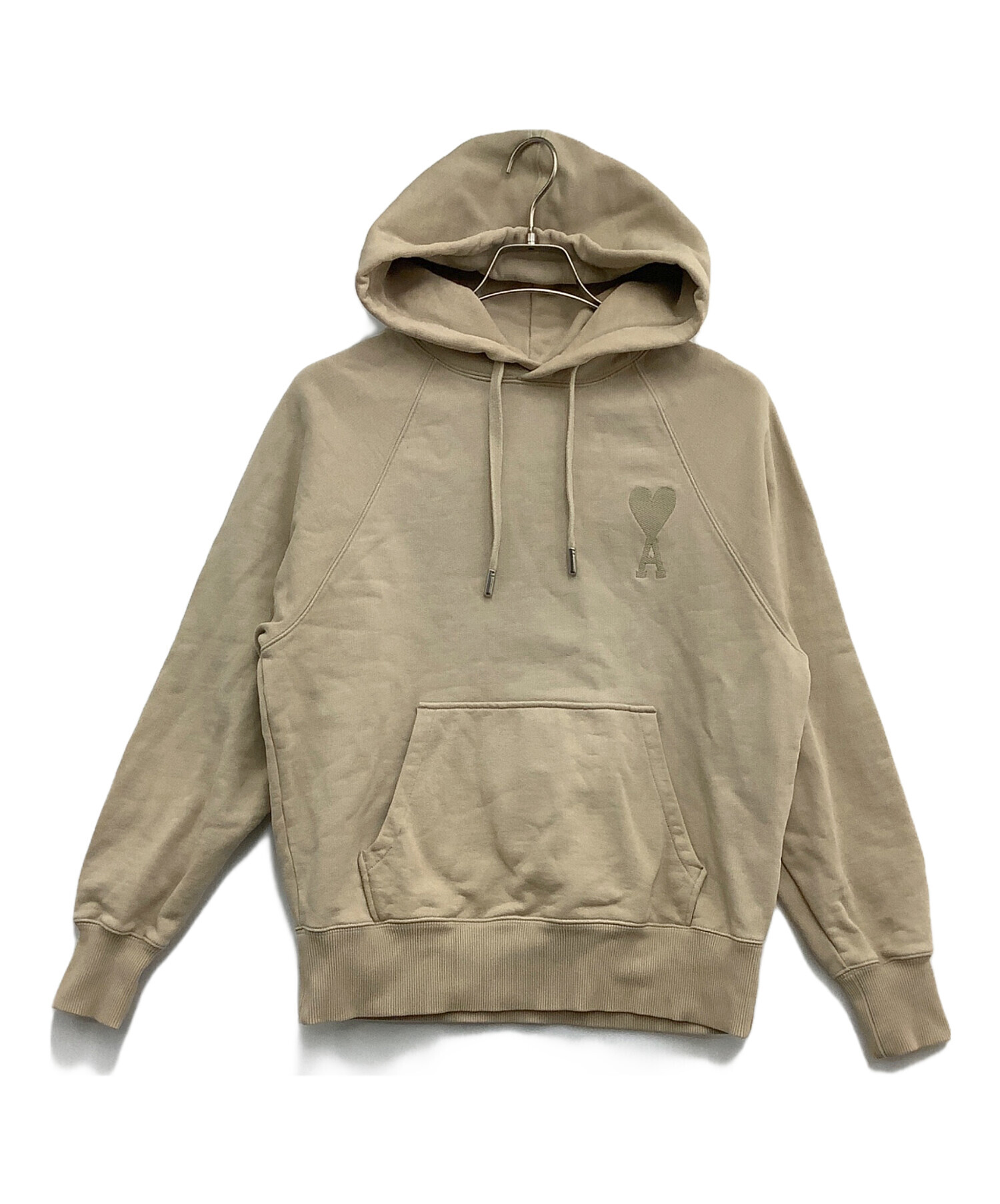 ami アミパリス パーカー ベージュ Mサイズ 中古・古着通販】AMI PARIS (アミ パリ) AMI ロゴパーカー ベージュ