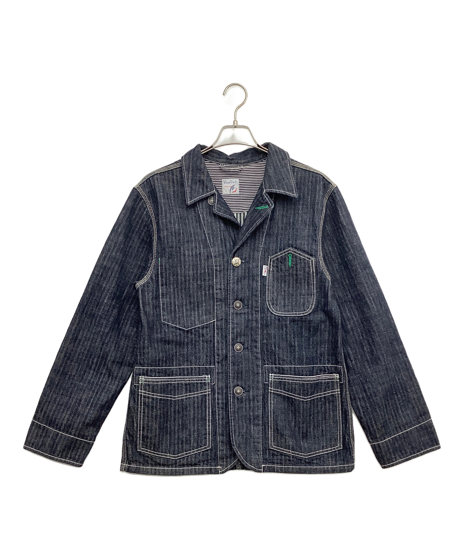 BlueTrick テーラードジャケット インディゴブルー 刺し子 デニム BlueTrick】 テーラードジャケット インディゴパッチ | ジャケット