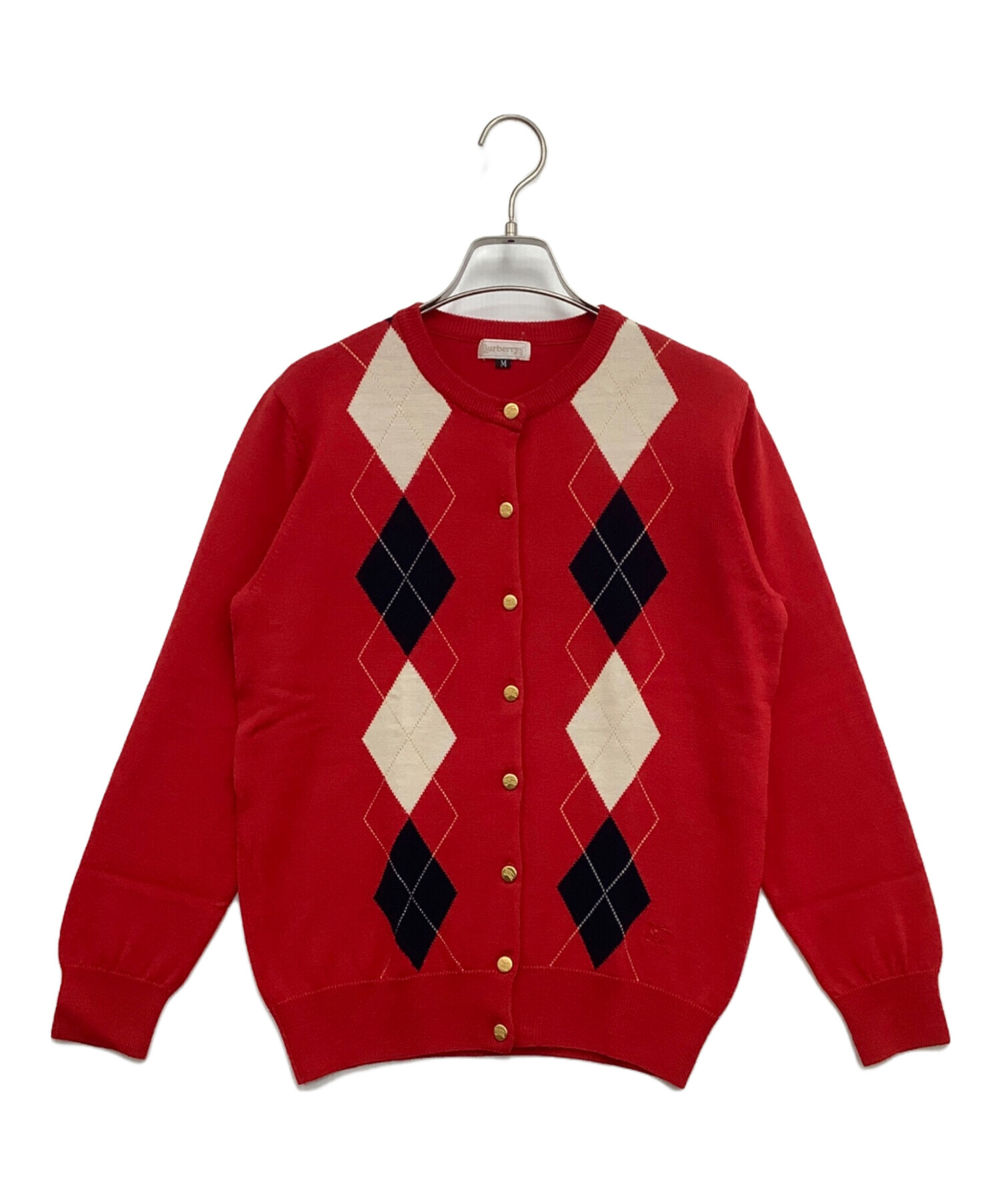 【極美品】BURBERRY バーバリー カーディガン オレンジ シルク 現行 ✨BURBERRY✨バーバリー✨オレンジ✨ リブ編み✨カーディガン✨刺繍有