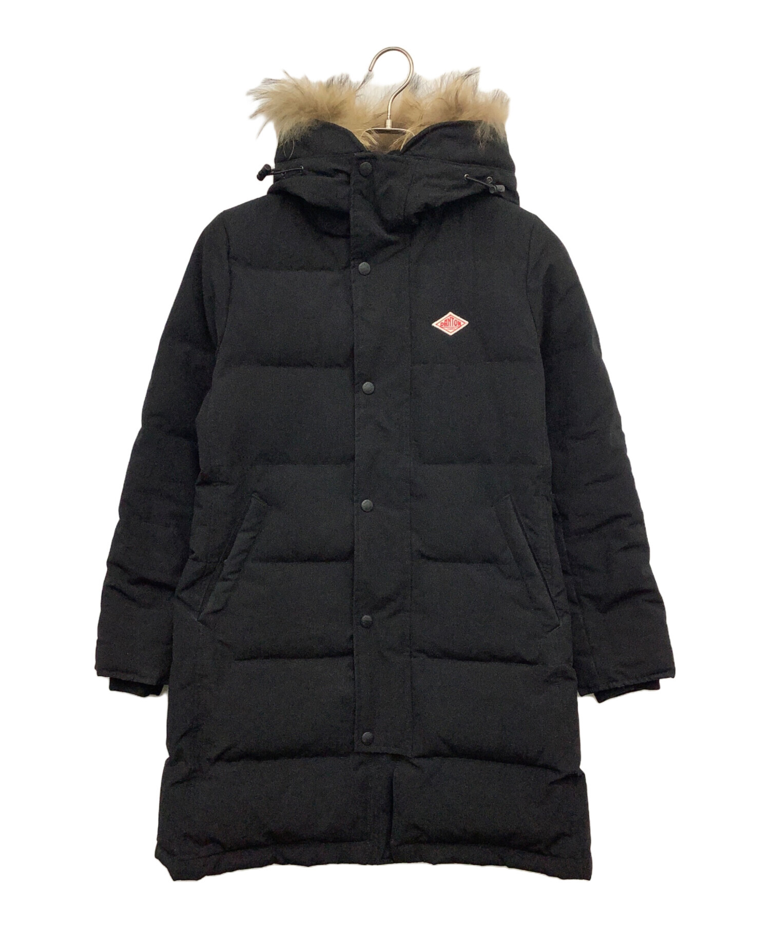 DANTON ダウンジャケット 黒 ファー付き