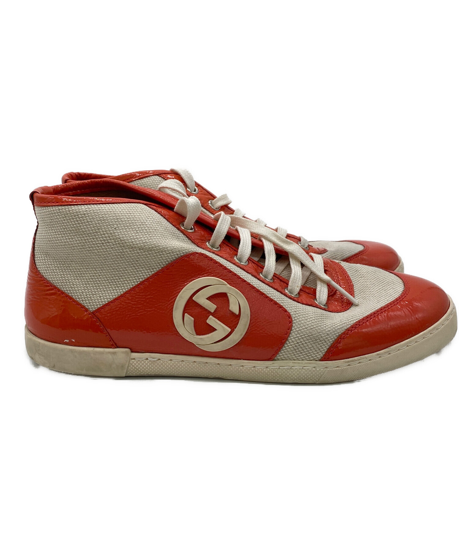 中古・古着通販】GUCCI (グッチ) ハイカットスニーカー レッド サイズ
