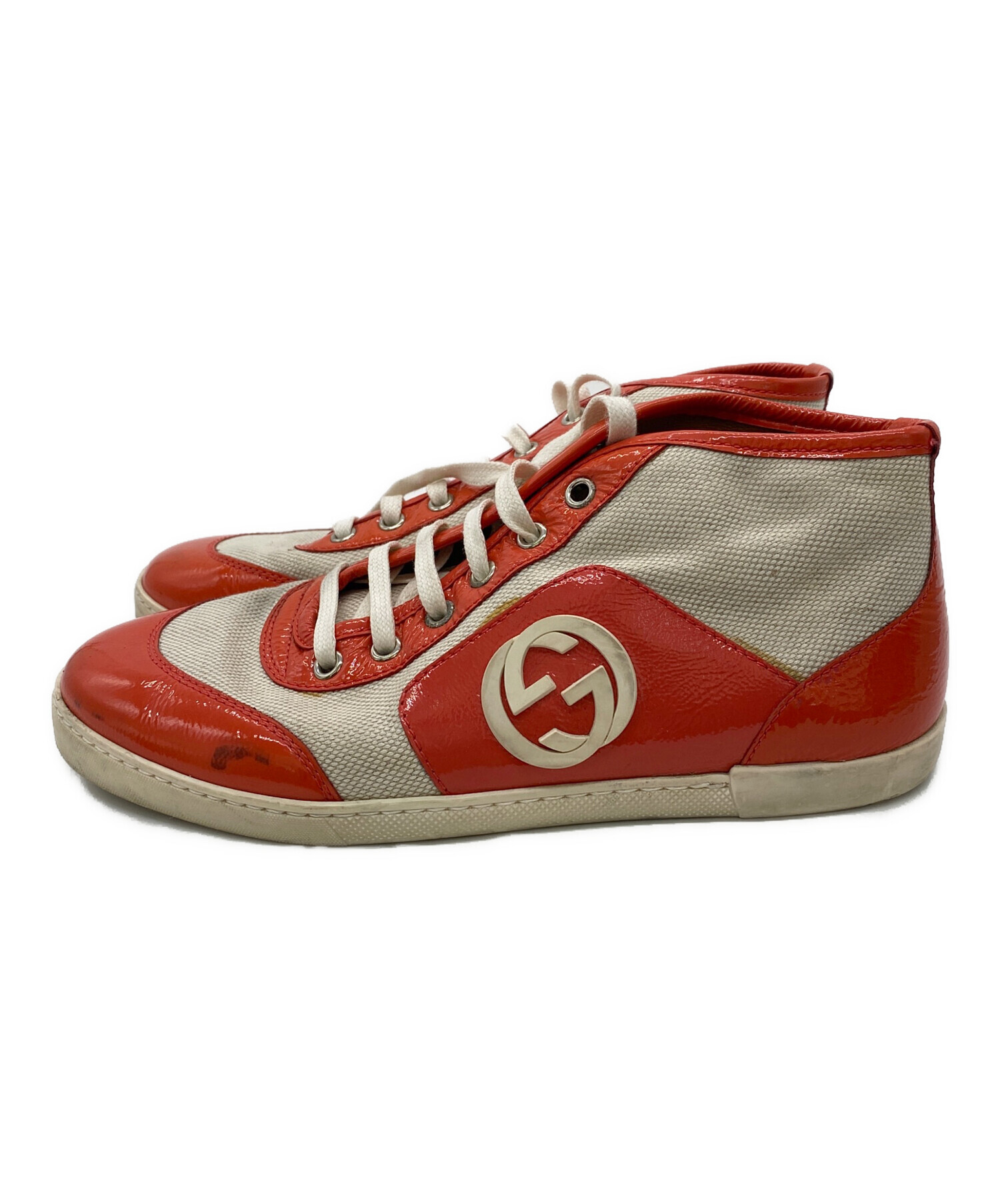 中古・古着通販】GUCCI (グッチ) ハイカットスニーカー レッド サイズ 