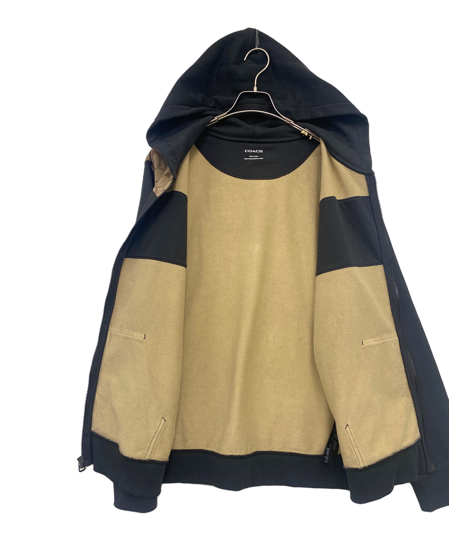 中古・古着通販】COACH (コーチ) フルジップ フーディー ブラック 